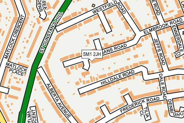 SM1 2JH map - OS OpenMap – Local (Ordnance Survey)