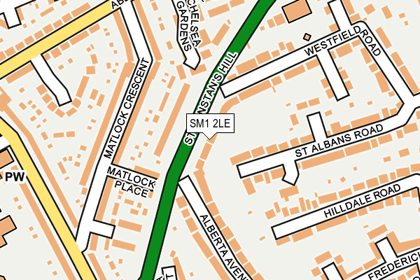 SM1 2LE map - OS OpenMap – Local (Ordnance Survey)