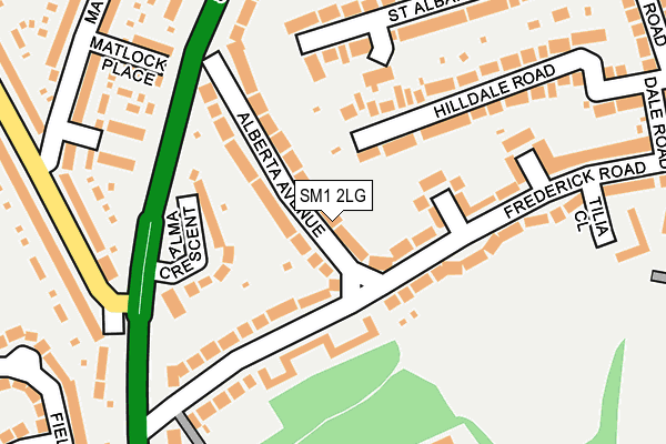 SM1 2LG map - OS OpenMap – Local (Ordnance Survey)