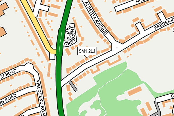 SM1 2LJ map - OS OpenMap – Local (Ordnance Survey)