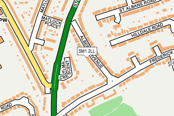 SM1 2LL map - OS OpenMap – Local (Ordnance Survey)