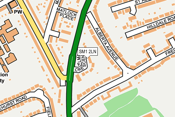 SM1 2LN map - OS OpenMap – Local (Ordnance Survey)