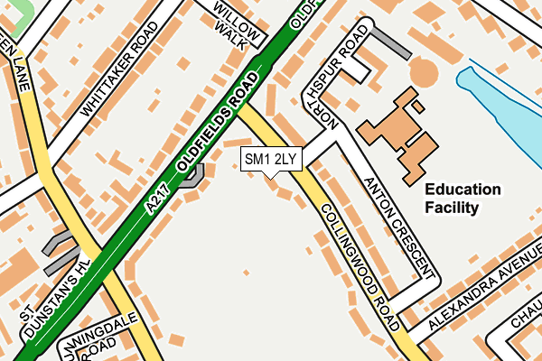 SM1 2LY map - OS OpenMap – Local (Ordnance Survey)