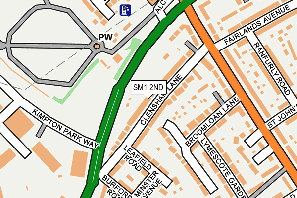 SM1 2ND map - OS OpenMap – Local (Ordnance Survey)