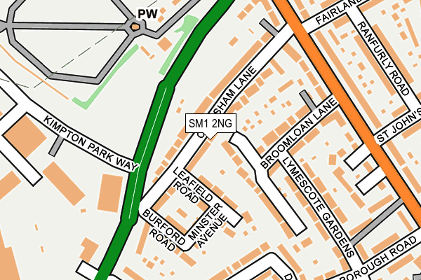 SM1 2NG map - OS OpenMap – Local (Ordnance Survey)