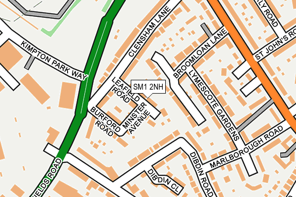 SM1 2NH map - OS OpenMap – Local (Ordnance Survey)