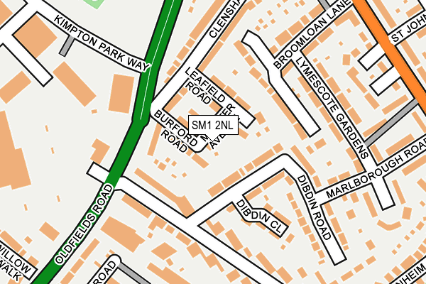 SM1 2NL map - OS OpenMap – Local (Ordnance Survey)