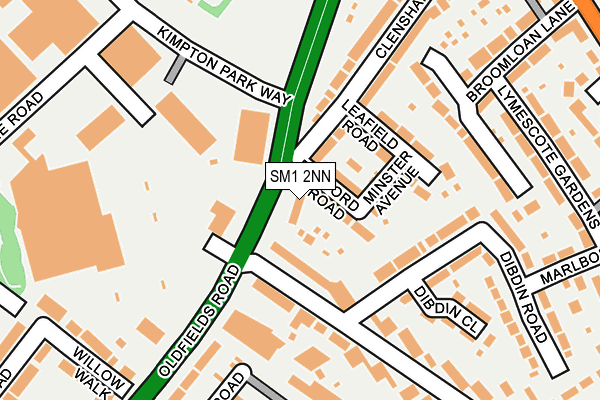 SM1 2NN map - OS OpenMap – Local (Ordnance Survey)