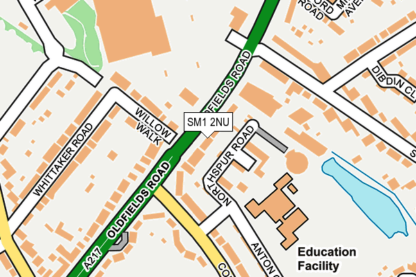 SM1 2NU map - OS OpenMap – Local (Ordnance Survey)