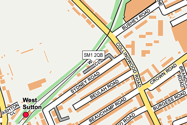 SM1 2QB map - OS OpenMap – Local (Ordnance Survey)