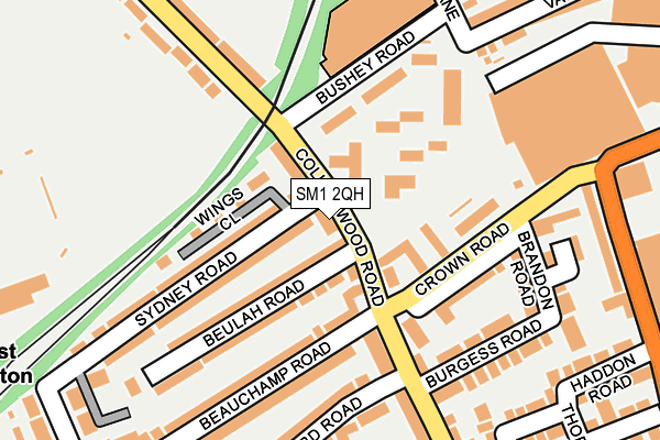 SM1 2QH map - OS OpenMap – Local (Ordnance Survey)