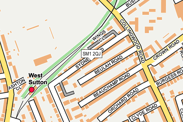 SM1 2QJ map - OS OpenMap – Local (Ordnance Survey)