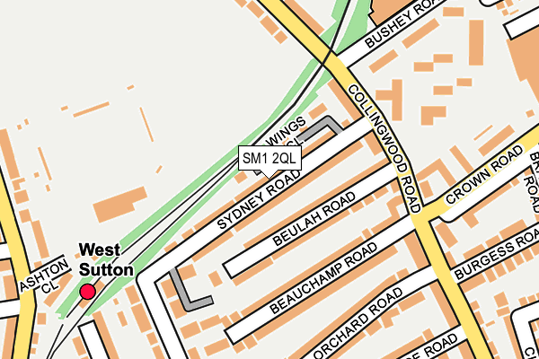 SM1 2QL map - OS OpenMap – Local (Ordnance Survey)