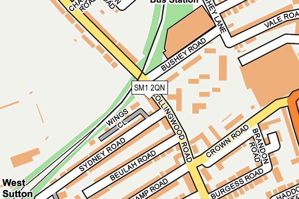 SM1 2QN map - OS OpenMap – Local (Ordnance Survey)