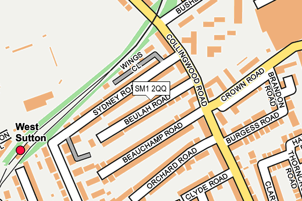 SM1 2QQ map - OS OpenMap – Local (Ordnance Survey)