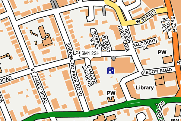 SM1 2SH map - OS OpenMap – Local (Ordnance Survey)
