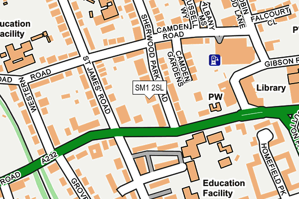 SM1 2SL map - OS OpenMap – Local (Ordnance Survey)