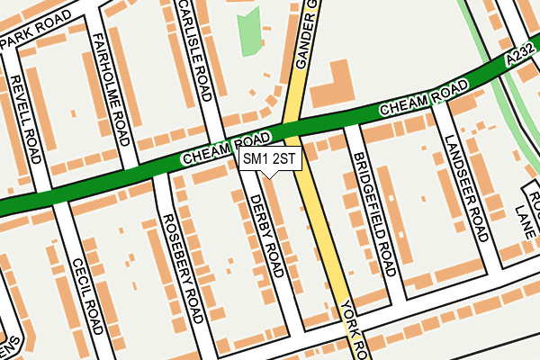 SM1 2ST map - OS OpenMap – Local (Ordnance Survey)