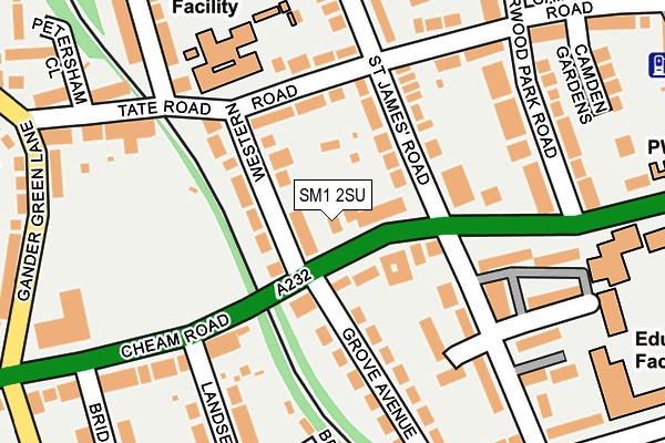 SM1 2SU map - OS OpenMap – Local (Ordnance Survey)