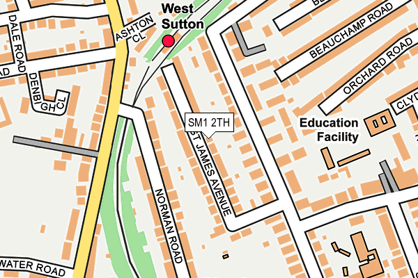 SM1 2TH map - OS OpenMap – Local (Ordnance Survey)