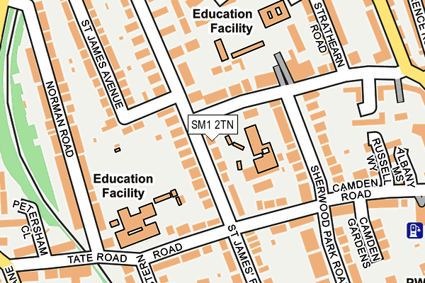 SM1 2TN map - OS OpenMap – Local (Ordnance Survey)
