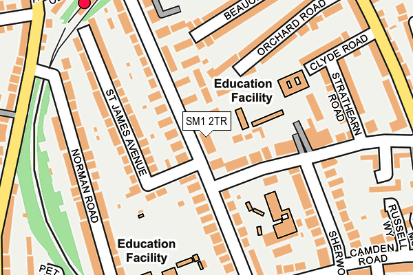 SM1 2TR map - OS OpenMap – Local (Ordnance Survey)