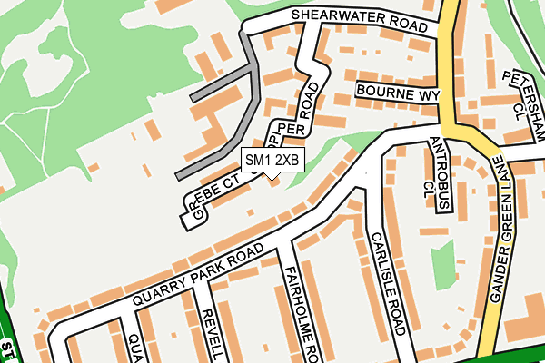 SM1 2XB map - OS OpenMap – Local (Ordnance Survey)