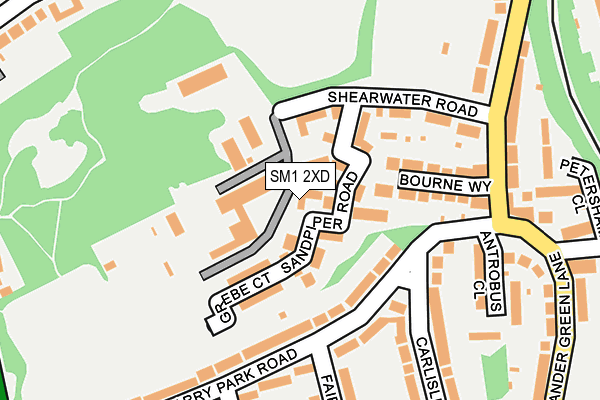 SM1 2XD map - OS OpenMap – Local (Ordnance Survey)