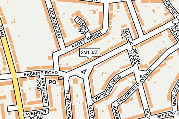 SM1 3AT map - OS OpenMap – Local (Ordnance Survey)