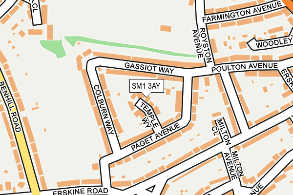 SM1 3AY map - OS OpenMap – Local (Ordnance Survey)