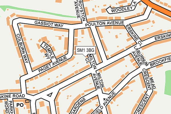 SM1 3BG map - OS OpenMap – Local (Ordnance Survey)