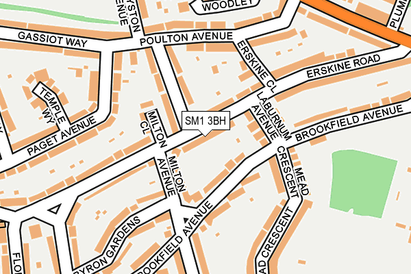 SM1 3BH map - OS OpenMap – Local (Ordnance Survey)