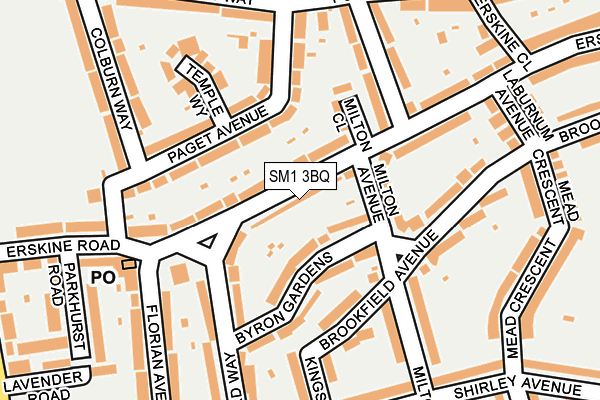 SM1 3BQ map - OS OpenMap – Local (Ordnance Survey)