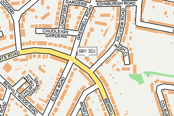 SM1 3DJ map - OS OpenMap – Local (Ordnance Survey)