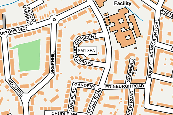 SM1 3EA map - OS OpenMap – Local (Ordnance Survey)