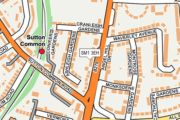 SM1 3EH map - OS OpenMap – Local (Ordnance Survey)