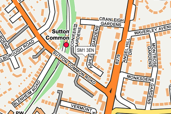 SM1 3EN map - OS OpenMap – Local (Ordnance Survey)