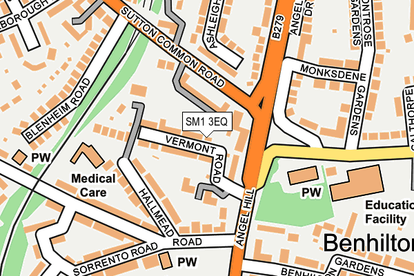 SM1 3EQ map - OS OpenMap – Local (Ordnance Survey)