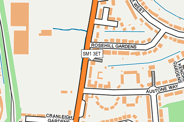 SM1 3ET map - OS OpenMap – Local (Ordnance Survey)