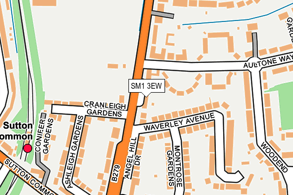 SM1 3EW map - OS OpenMap – Local (Ordnance Survey)