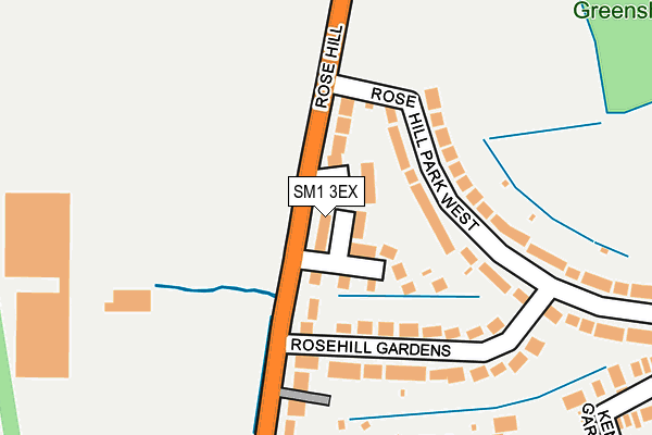 SM1 3EX map - OS OpenMap – Local (Ordnance Survey)