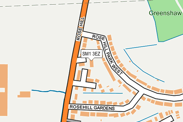 SM1 3EZ map - OS OpenMap – Local (Ordnance Survey)