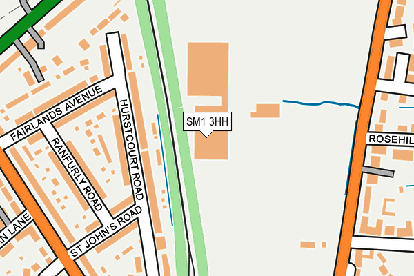 SM1 3HH map - OS OpenMap – Local (Ordnance Survey)
