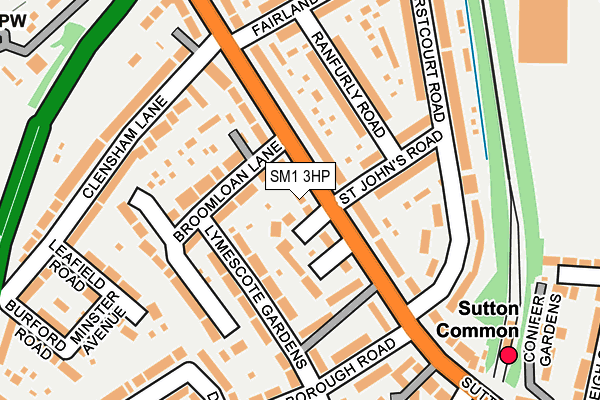 SM1 3HP map - OS OpenMap – Local (Ordnance Survey)