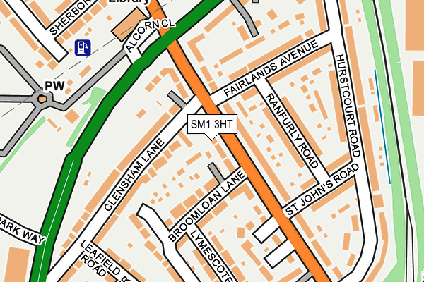 SM1 3HT map - OS OpenMap – Local (Ordnance Survey)