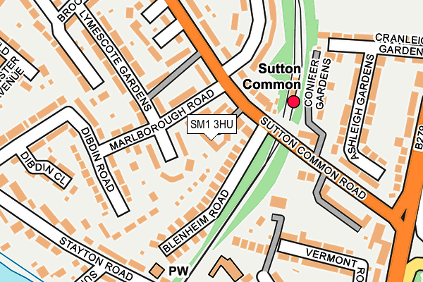 SM1 3HU map - OS OpenMap – Local (Ordnance Survey)