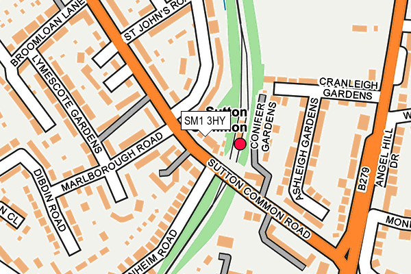 SM1 3HY map - OS OpenMap – Local (Ordnance Survey)