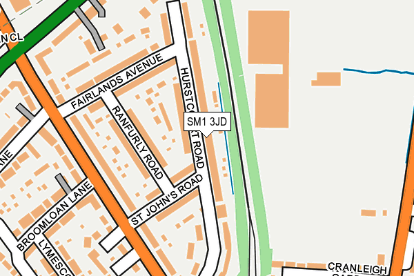 SM1 3JD map - OS OpenMap – Local (Ordnance Survey)