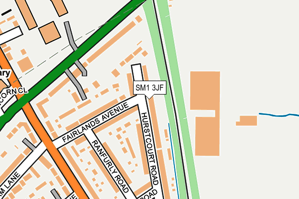 SM1 3JF map - OS OpenMap – Local (Ordnance Survey)