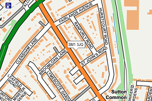 SM1 3JQ map - OS OpenMap – Local (Ordnance Survey)